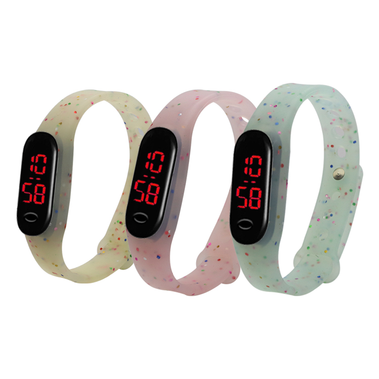 硅膠表帶，LED手環(huán)硅膠腕表帶，學(xué)生電子硅膠手表帶定制